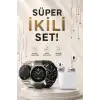 Akıllı Saat ve Kulaklık Seti Dokunmatik Ekran 5.0 Bluetooth Bağlantılı Sesli Görüşme