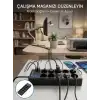 Akım Korumalı 10lu Çoklu Priz USB-A ve Type-C Şarj Çıkışlı