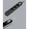 Akım Korumalı Anahtarlı USB Girişli Üçlü Priz