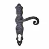 Antika Tarz Dekoratif Pirinç Ferforje Oda Kapı Kolu - 210x43 Mm, Oksit