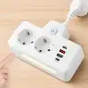 Bkl-502 Akım Korumalı 2li Priz 2 Usb Ve 2 Type-c Çıkış 4000w Hızlı Şarj Duvar Tipi Dokunmatik Led Aydınlatmalı
