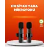 Çift Mikrofonlu Kablosuz Kayıt Seti iPhone Uyumlu Mini Mikrofon