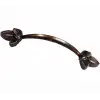 Dekoratif Zamak Yaprak Kulp - 96mm, Eskitme, 1 Adet
