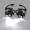 -Gözlük Modeli 10x 15x 20x 25x Lens,2led ışıklı,büyüteç