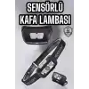 Kafa Lambası Kamp Lambası Sensörlü Şarjlı Ayarlanabilir