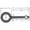 Kapalı Metrik Kanca M5 / 21x80 - 100 Adet