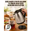 Kettle Su Isıtıcı C F Priz Uyumlu 220 - 240 V Paslanmaz Çelik Kablolu