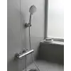 Krem Duş Başlığı Seti 4 Kademeli El Duşu Spiral Hortumlu Banyo Seti