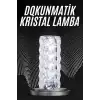 Kristal Lamba Masa Lambası Şarjlı Masa Lambası Dokunmatik Sensör Usb Şarjlı