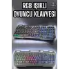 Led Işıklı  Klavye Usb Girişli RGB Işıklı Q Klavye Mouse Hediyeli
