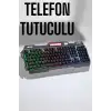 Led Işıklı  Klavye Usb Girişli RGB Işıklı Q Klavye Mouse Hediyeli