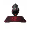 Mouse Mousepad Seti 3 DPI Ayarı ve LED Işıklı Ergonomik Yapı