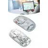 Sessiz Tıklama Çift Modlu Bluetooth Ve Alıcı Şeffaf Mouse Fare