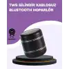 Silindir Tasarım Mini Bluetooth Hoparlör 10m Çekim Güçlü Bas ve Mikrofonlu