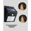 Solar Enerjili 20 LED Hareket Sensörlü Duvar Lambası
