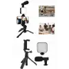 Telefon Tutucu Mini Mikrofonlu Tripod Vlog Çekim Video