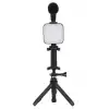 Telefon Tutucu Mini Mikrofonlu Tripod Vlog Çekim Video