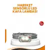 Uzun Menzilli Sensörlü LED Kafa Lambası Kamp ve Yürüyüş