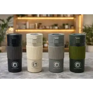 350 Ml Paslanmaz Çelik Termos Dereceli Mug - Sızdırmaz Kapaklı Çift Katmanlı Dereceli Termos  Alk4626