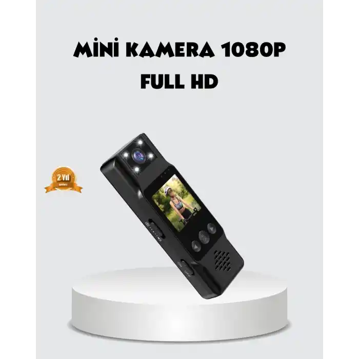 180 Derece Dönebilen Mini Kamera Full HD TFT Ekran Hareket Sensörlü