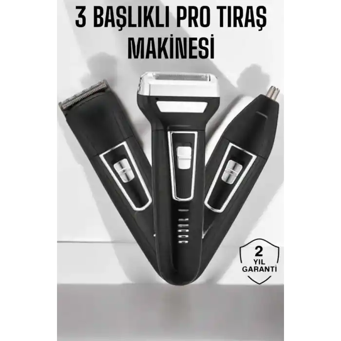 3 Başlıklı Profesyonel Tıraş Makinesi