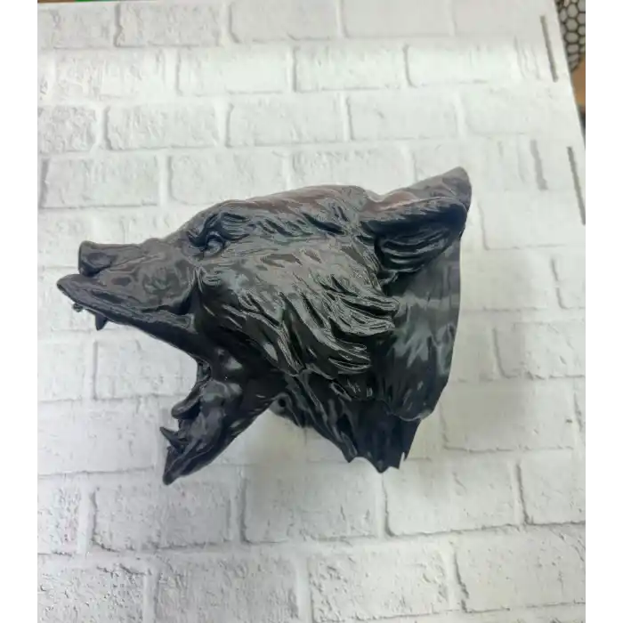 3D Siyah Ayı Başı Duvar Dekoru Modern Asılabilir Heykel 25x19 cm