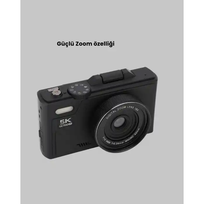 5K UHD Dijital Kamera 75MP Sensör 18x Zoom Stabilizasyonlu