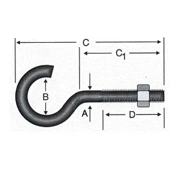 Açık Metrik Kanca M5 / 21x100 - 100 Adet
