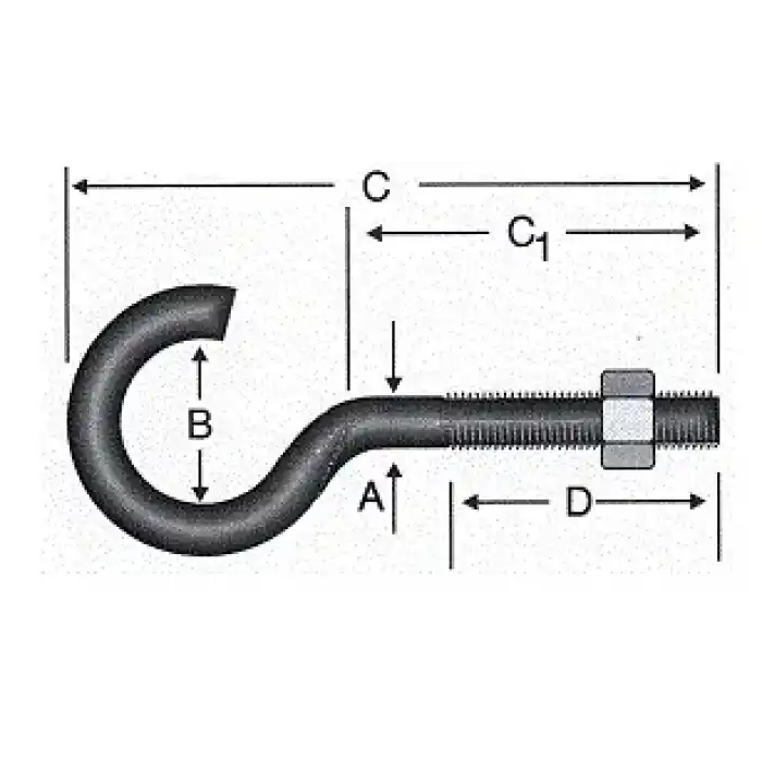 Açık Metrik Kanca M5 / 21x80 - 100 Adet