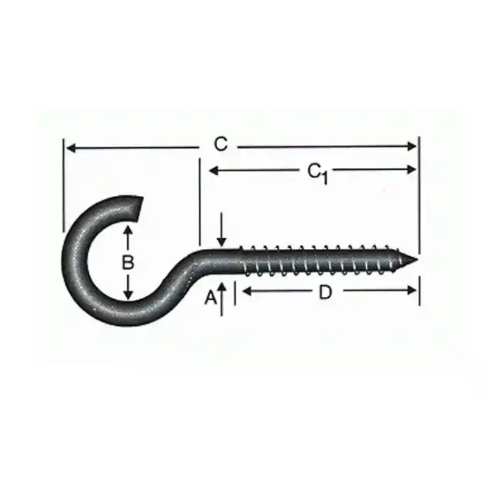 Açık Piton, Kanca, Çengel 19x70 - 144 Adet