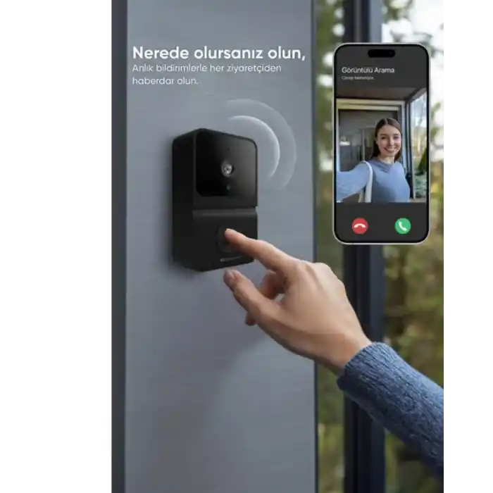 Akıllı Ev Uyumlu Kapı Zili Kamera ve İki Yönlü Konuşma