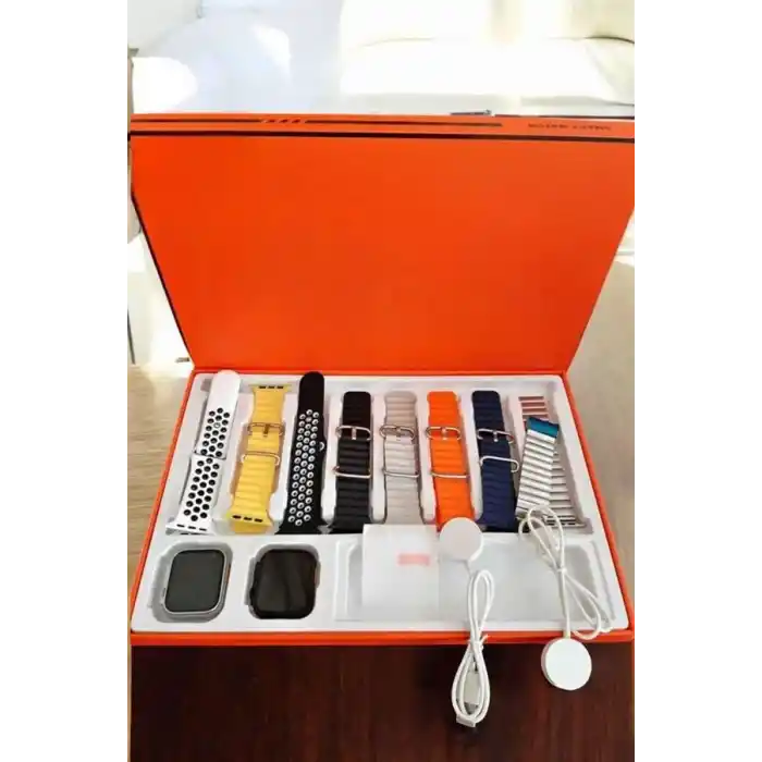 Akıllı Saat 7 Kordonlu Metal,Plastik Ve Hasır Kordon Seçeneği