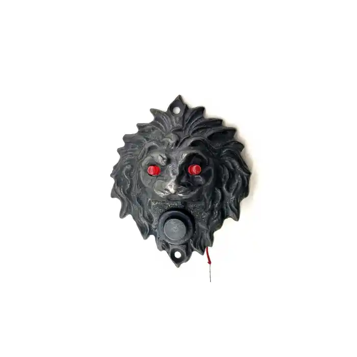 Antika Tarz Dekoratif Pirinç  Kapı Zili - 100x78 Mm, Oksit, Led Işıklı