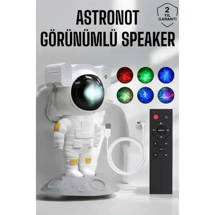 Astronot Görünümlü Projeksiyon Speaker Taşınabilir