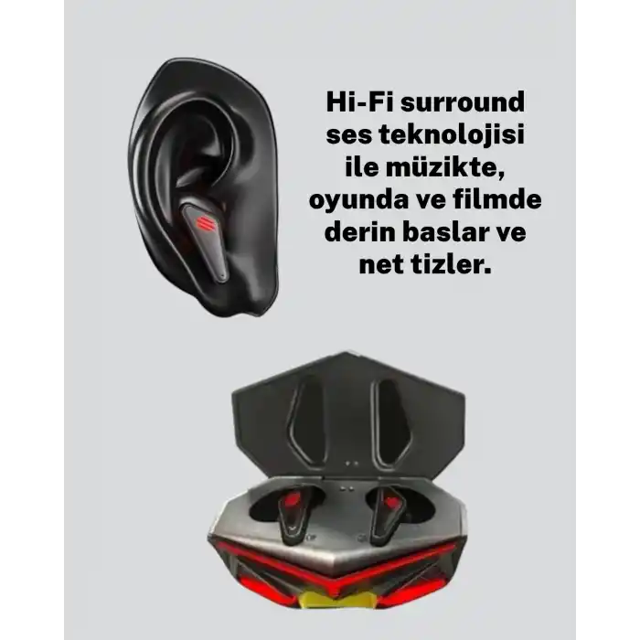 Bluetooth 5.0 Kablosuz  Kulaklık Ergonomik Tasarım