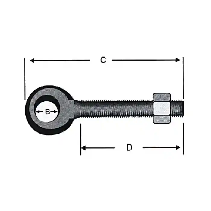 Delikli, Gözlü Civata M8 - 50 Adet