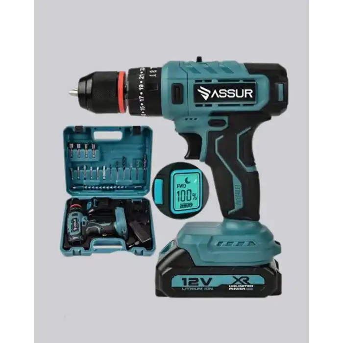 Dijital Ekranlı Matkap Seti Çift Akülü