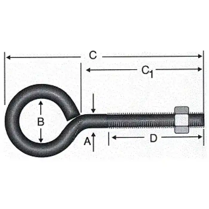 Kapalı Metrik Kanca M5 / 21x80 - 100 Adet