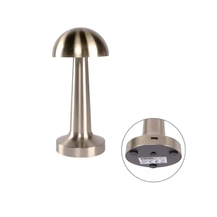 Modern Mantar Masa Lambası Dokunmatik 3 Işık Modlu Şarjlı Kablosuz LED