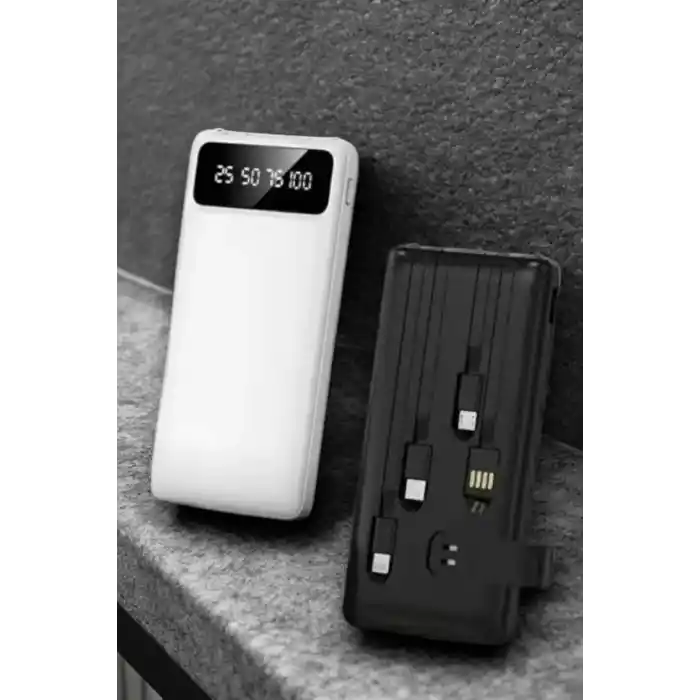 Powerbank 20.000 Mah LCD Ekran USB Lightning Type-C Uyumlu İOS ve Android