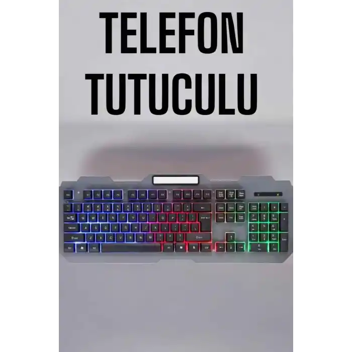 Q Klavye RGB Işıklı Klavye Ve Mouse Seti Kablolu Mouse Hediyeliş