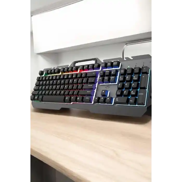 Q Klavye RGB Işıklı Klavye Ve Mouse Seti Kablolu Mouse Hediyeliş