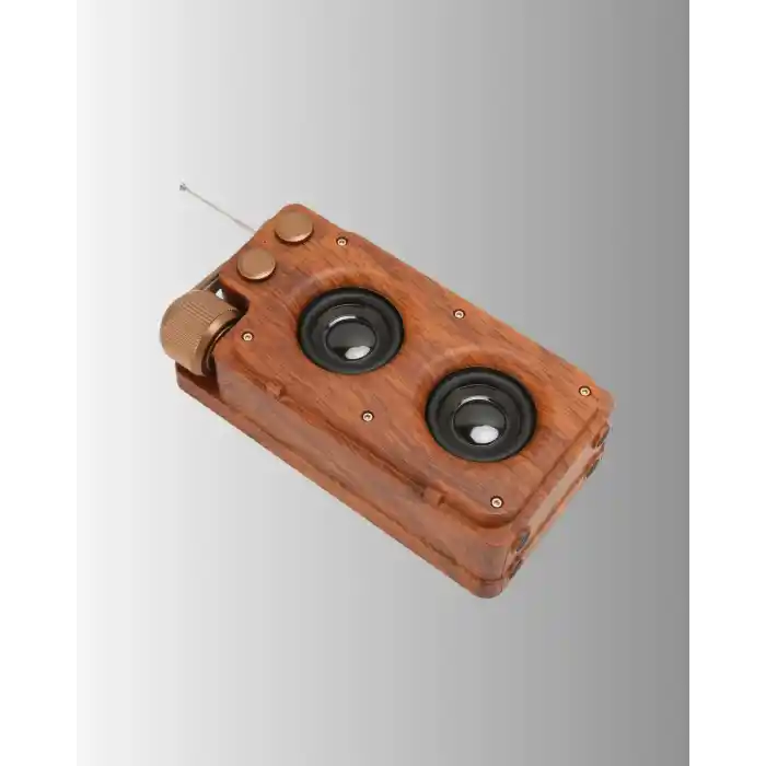 Retro Bluetooth Hoparlör Ahşap Görünümlü 5W Çift Stereo Ses