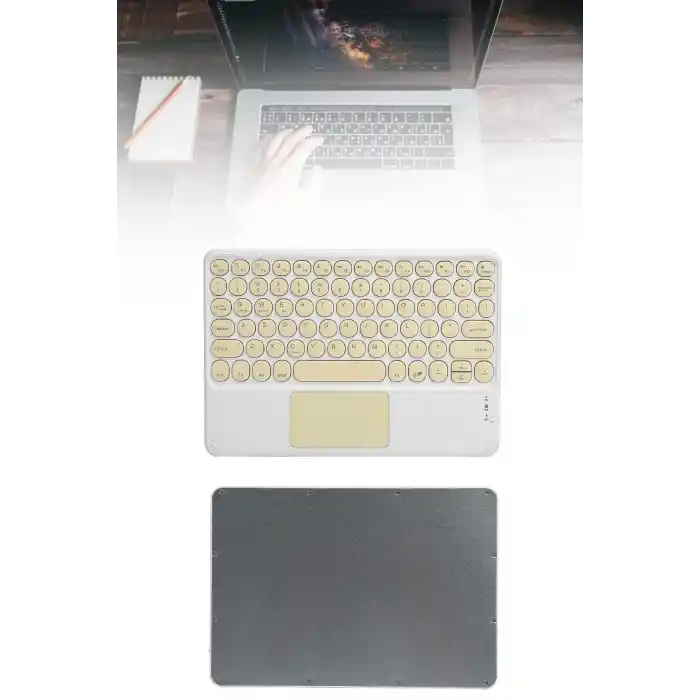 Touchpad Tüm Cihazlara Uyumlu Bluetooth Klavye Touchpad Slim Kablosuz Wifi Q Klavye