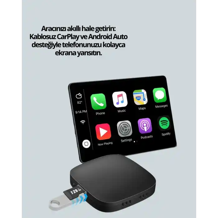 USB Girişli Tak Çalıştır Kablosuz Android Auto Cihazı