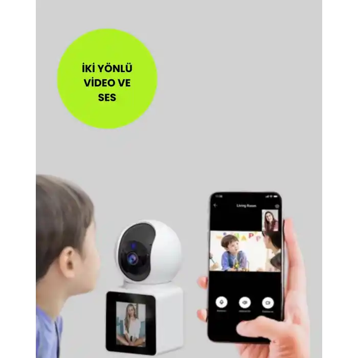 WiFi İç Mekan Kamera 2K Gece Görüşlü Çift Yönlü Görüntü Konuşma Destekli