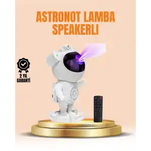Bluetooth ve Dahili Ses Özellikli Astronot Projeksiyon Lambası