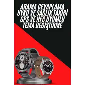 Erkeklere Özel Akıllı Saat Çelik Kordon Bluetooth Bağlantılı İOS ve Android Uyumlu