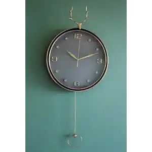 Geyikli Sarkaçlı Duvar Saati Alk1582