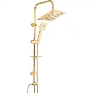 Golden Kare Krom Lüks Robot Yağmurlama Tepe Duş Seti